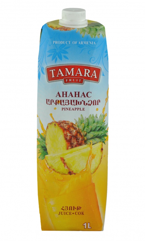 Сок ананасовый 1/12 шт./1 л. (Тамара) т/пак