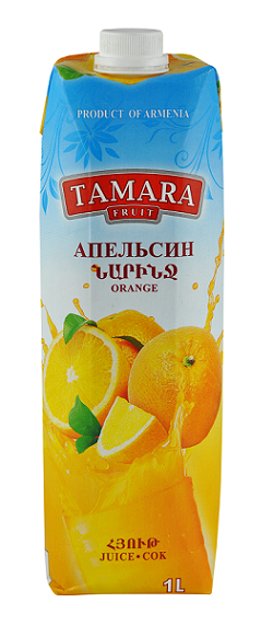 Сок апельсиновый  1/12шт./1л (Тамара) т/пак