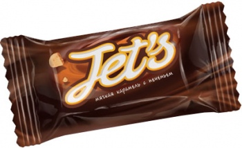 Конфеты Jet`s  из мягкой карамели с печеньем, покрытая глазурью