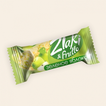Конфеты мультизлаковые "Zlaki&frutto" с белой глазурью зеленое яблоко 2кг/кор.