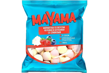 «Mayama», мармелад жевательный со вкусами клубники и черники со сливками, 70 г