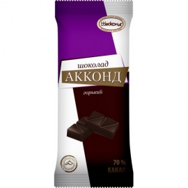 Горький шоколад  Акконд  1*2бл.*20шт. 90гр.