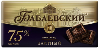 Бабаевский элитный 75 %  100 гр. 48 шт. 4*12 (шоколад) ===