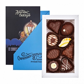 Набор шоколадных конфет Старинная открытка, Красный Октябрь, 85 гр.