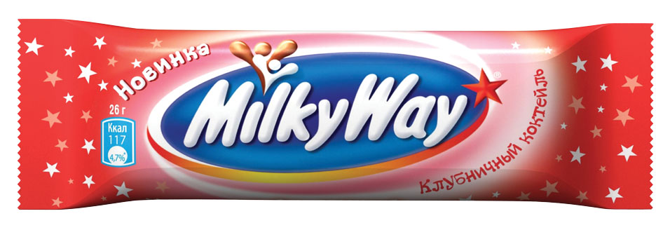MilkyWay (клубничный коктейль) 1/36 шт. 26 гр.