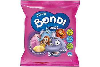 «HIPPO BONDI & FRIENDS», мармелад жевательный в форме половинок животных, 100 г