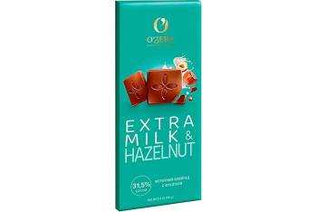 «O'Zera», шоколад молочный Extra milk & Hazelnut, 90 г