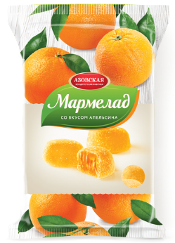 Мармелад желейный со вкусом апельсина 1* 12шт *300 гр.
