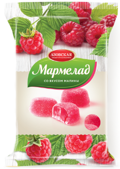 Мармелад желейный со вкусом малины  1* 12шт *300 гр.