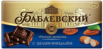 Бабаевский темный с цельным миндалем 100 гр 60 шт. 4*15 (шоколад) ===