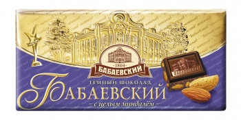 Шоколад Бабаевский горький с цельным миндалем 200 гр. 