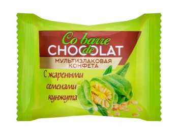 Co barre de CHOCOLAT - Мультизлаковые конфеты с жареными семенами кунжута с белой кондитерской глазурью (1х2кг)	