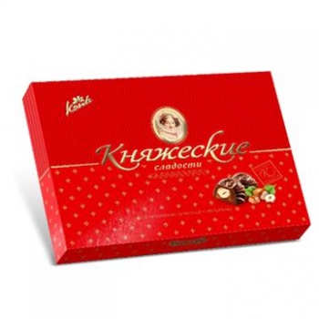 Конфеты в коробках Княжеские сладости в мол. шоколаде с фундуком